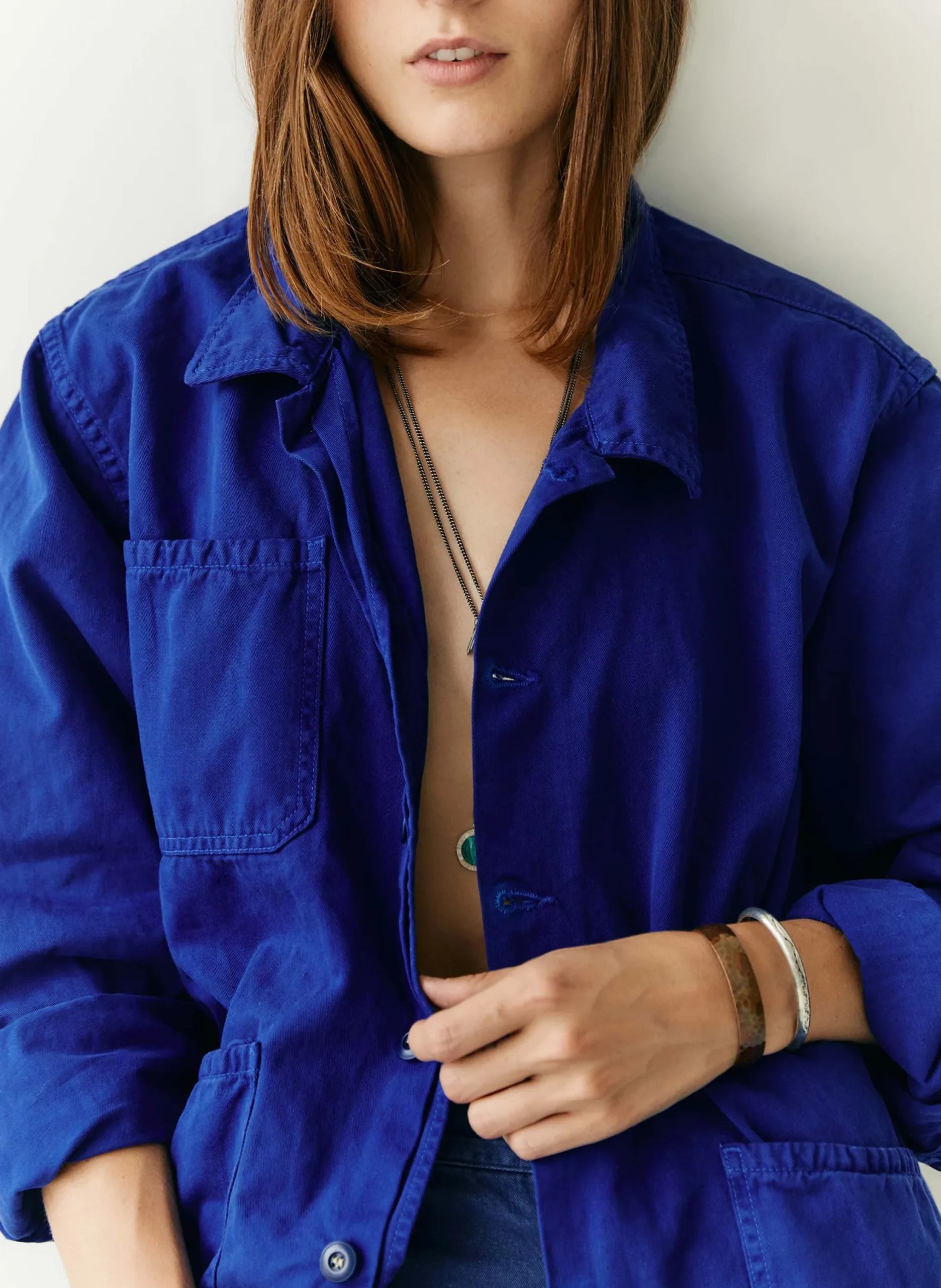imogene + willie The Painters Coat In Klein Blue|Women Jackets