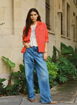 imogene + willie The Palmer Corduroy Shirt In Poppy|Women Shirts