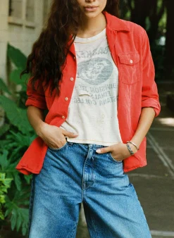 imogene + willie The Palmer Corduroy Shirt In Poppy|Women Shirts