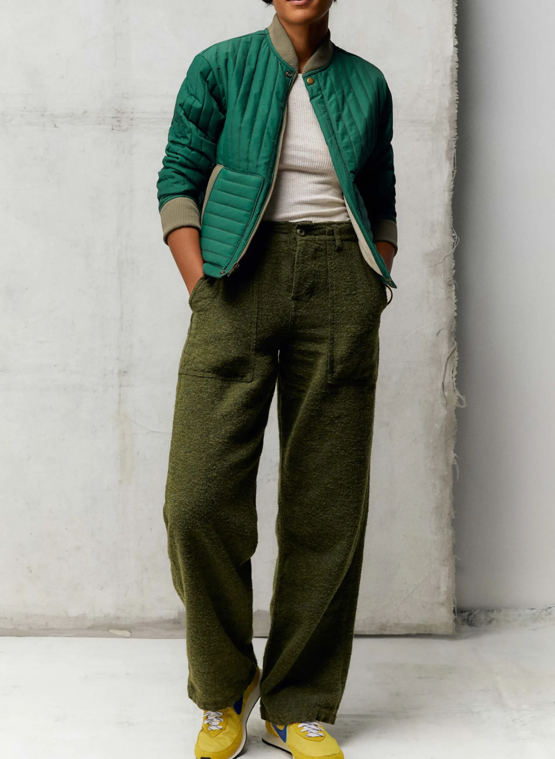imogene + willie The Quilted Liner In Green|Women Jackets