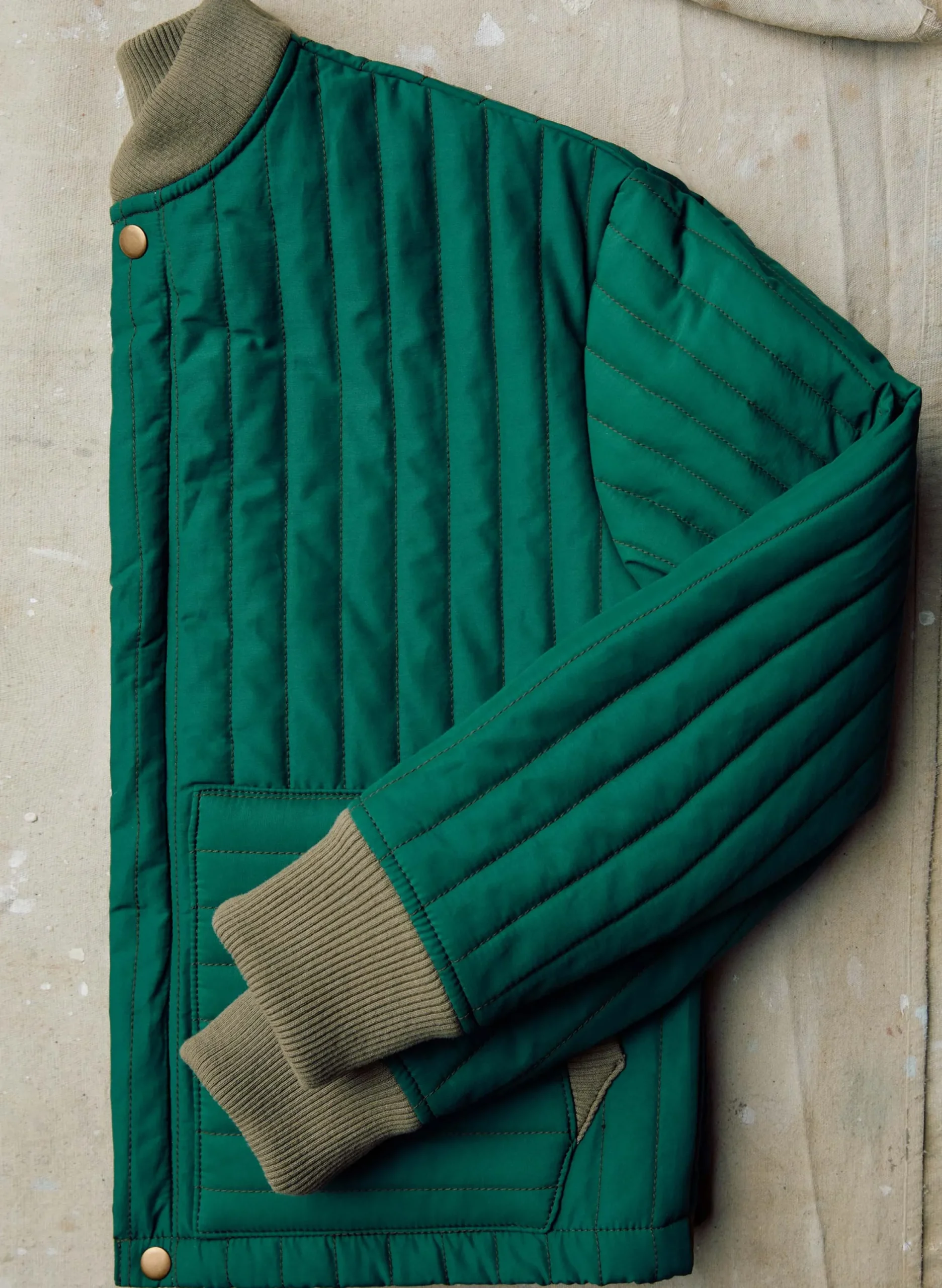 imogene + willie The Quilted Liner In Green|Women Jackets