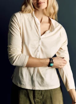 imogene + willie The Vintage Henley In White|Women Knits & Sweaters